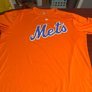 2XL Orange Majestic Cool Base New York Mets Shirt